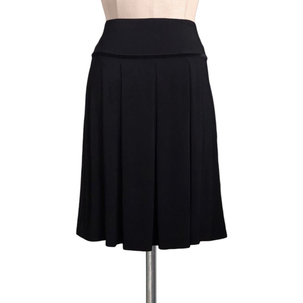 MODBe Black Stretchy Velvet Trim Band Pull On Skirt L
